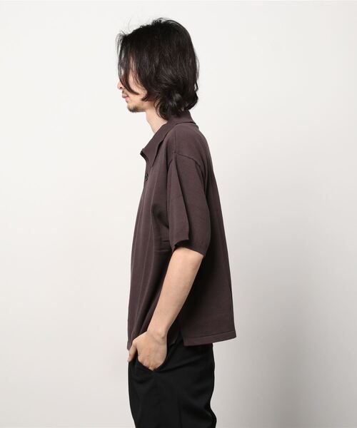 BALLAST ARK（バラストアーク）の「BALLAST ARK / バラストアーク：KNIT POLO：BA05-K005[AST]（ポロシャツ・メンズ・ダークブラウン/オレンジ/ネイビー・L/M）」の4枚目の写真