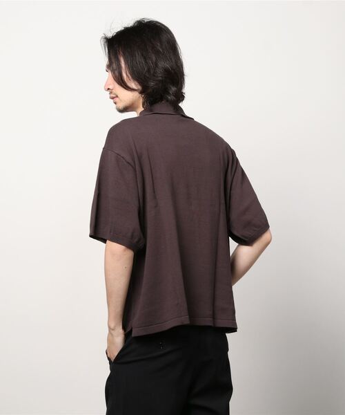 BALLAST ARK（バラストアーク）の「BALLAST ARK / バラストアーク：KNIT POLO：BA05-K005[AST]（ポロシャツ・メンズ・ダークブラウン/オレンジ/ネイビー・L/M）」の5枚目の写真