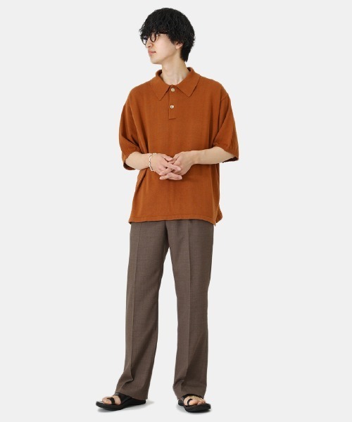 BALLAST ARK（バラストアーク）の「BALLAST ARK / バラストアーク：KNIT POLO：BA05-K005[AST]（ポロシャツ・メンズ・ダークブラウン/オレンジ/ネイビー・L/M）」の21枚目の写真