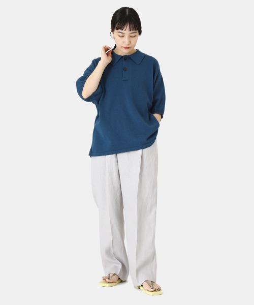 BALLAST ARK（バラストアーク）の「BALLAST ARK / バラストアーク：KNIT POLO：BA05-K005[AST]（ポロシャツ・メンズ・ダークブラウン/オレンジ/ネイビー・L/M）」の6枚目の写真