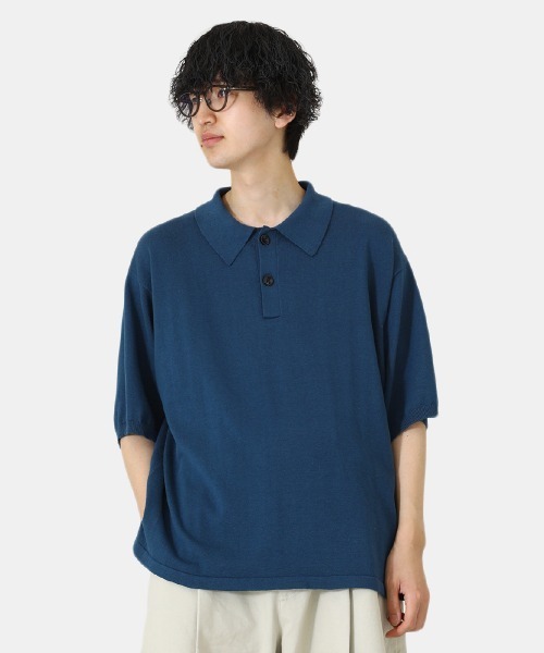 BALLAST ARK（バラストアーク）の「BALLAST ARK / バラストアーク：KNIT POLO：BA05-K005[AST]（ポロシャツ・メンズ・ダークブラウン/オレンジ/ネイビー・L/M）」の13枚目の写真
