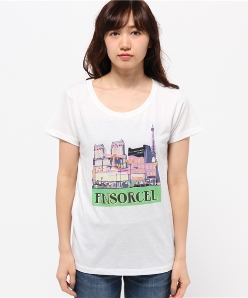 E hyphen world gallery（イーハイフンワールドギャラリー）の「ENSORCEL　Ｔシャツ（Tシャツ/カットソー・レディース・オフホワイト/ピンク/イエロー/ラベンダー/ブラック・FREE）」の6枚目の写真