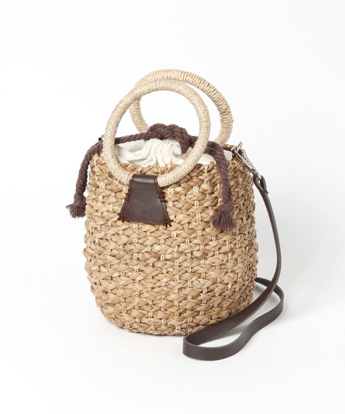 LEPSIM（レプシィム）の「アバカラウンドハンドルバッグ　267731（かごバッグ・レディース・ブラック/ブラウン・ONE SIZE）」の6枚目の写真