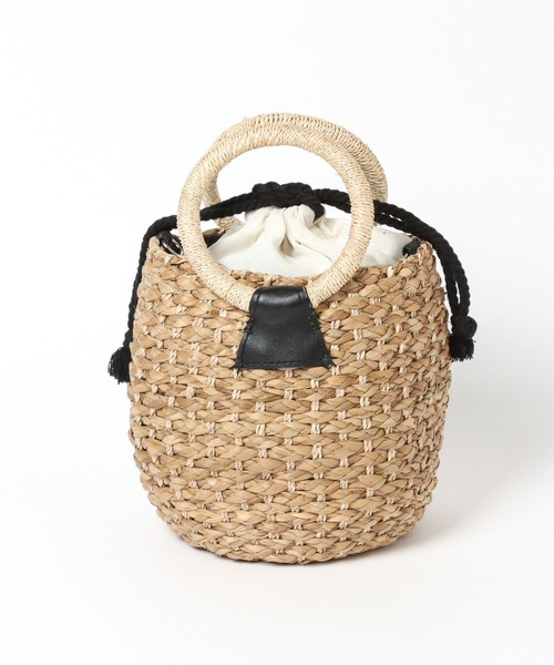 LEPSIM（レプシィム）の「アバカラウンドハンドルバッグ　267731（かごバッグ・レディース・ブラック/ブラウン・ONE SIZE）」の9枚目の写真