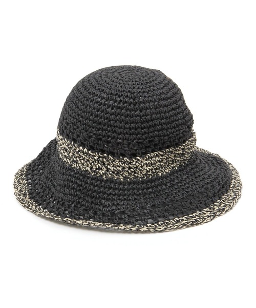 studio CLIP（スタディオクリップ）の「透かし編み入りペーパーハット（ハット・レディース・ナチュラル/ブラック・FREE）」の12枚目の写真