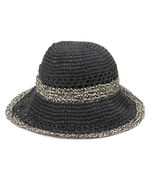 studio CLIP（スタディオクリップ）の「透かし編み入りペーパーハット（ハット・レディース・ナチュラル/ブラック・FREE）」の8枚目の写真