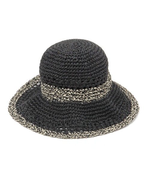 studio CLIP（スタディオクリップ）の「透かし編み入りペーパーハット（ハット・レディース・ナチュラル/ブラック・FREE）」の6枚目の写真