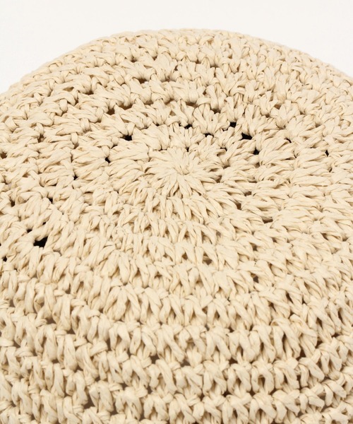 studio CLIP（スタディオクリップ）の「透かし編み入りペーパーハット（ハット・レディース・ナチュラル/ブラック・FREE）」の13枚目の写真