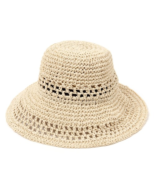 studio CLIP（スタディオクリップ）の「透かし編み入りペーパーハット（ハット・レディース・ナチュラル/ブラック・FREE）」の15枚目の写真