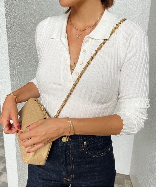 Vicente（ヴィセンテ）の「Front button tops（ニット/セーター・レディース・ホワイト/ブラック・FREE）」の21枚目の写真