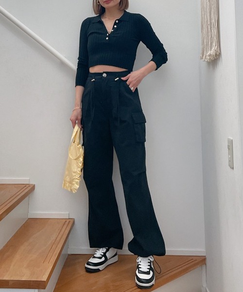 Vicente（ヴィセンテ）の「Front button tops（ニット/セーター・レディース・ホワイト/ブラック・FREE）」の9枚目の写真