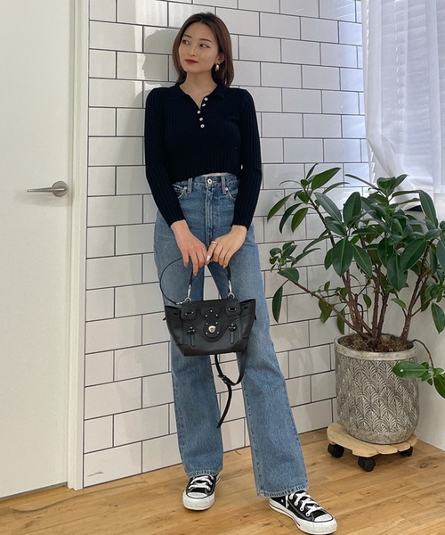 Vicente（ヴィセンテ）の「Front button tops（ニット/セーター・レディース・ホワイト/ブラック・FREE）」の8枚目の写真