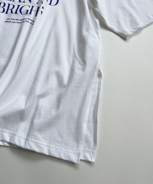 JUGLANS(ユグランス)の「☆ カジュアルな着こなし。英字ロゴプリントTee T2412(Tシャツ/カットソー・レディース・ホワイト/パープル/スミクロ・FREE)」の18枚目の写真