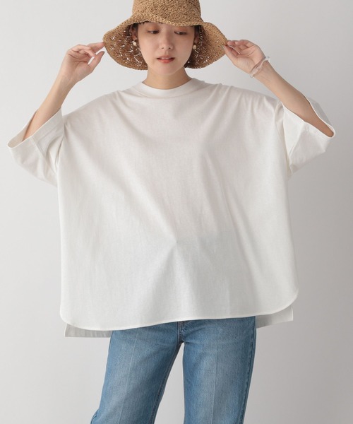 LOWRYS FARM（ローリーズファーム）の「ワイドＴシャツカットソー　294617（Tシャツ/カットソー・レディース・ホワイト/ブルー/ブラウン/ブラック・FREE）」の2枚目の写真