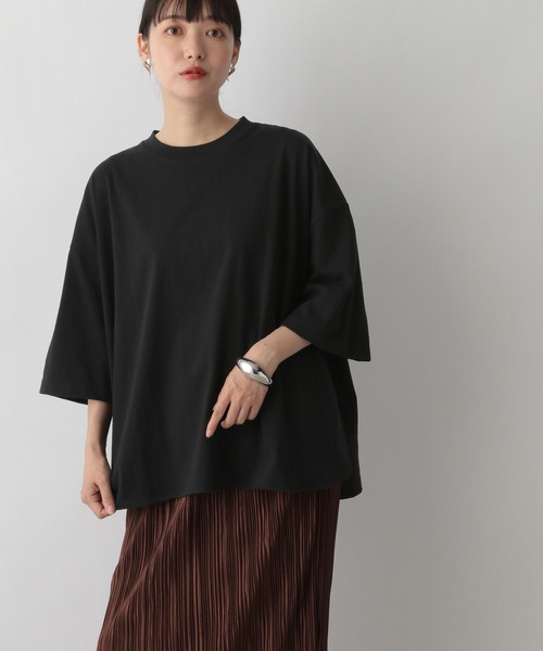 LOWRYS FARM（ローリーズファーム）の「ワイドＴシャツカットソー　294617（Tシャツ/カットソー・レディース・ホワイト/ブルー/ブラウン/ブラック・FREE）」の3枚目の写真