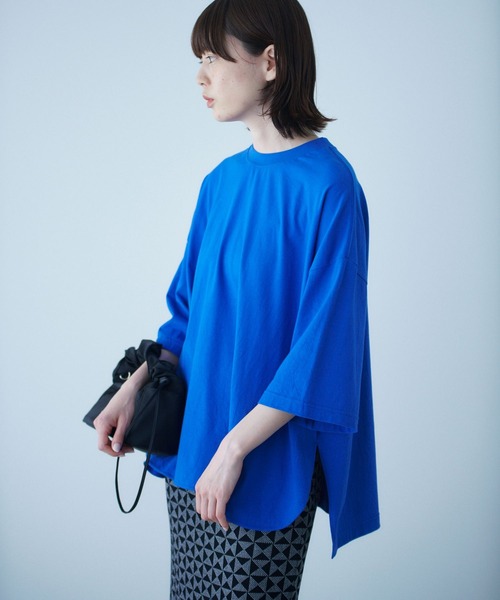 LOWRYS FARM（ローリーズファーム）の「ワイドＴシャツカットソー　294617（Tシャツ/カットソー・レディース・ホワイト/ブルー/ブラウン/ブラック・FREE）」の8枚目の写真