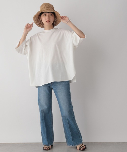 LOWRYS FARM（ローリーズファーム）の「ワイドＴシャツカットソー　294617（Tシャツ/カットソー・レディース・ホワイト/ブルー/ブラウン/ブラック・FREE）」の9枚目の写真