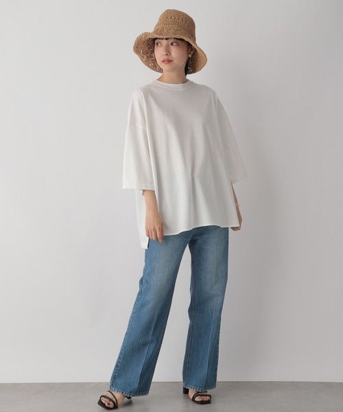 LOWRYS FARM（ローリーズファーム）の「ワイドＴシャツカットソー　294617（Tシャツ/カットソー・レディース・ホワイト/ブルー/ブラウン/ブラック・FREE）」の10枚目の写真