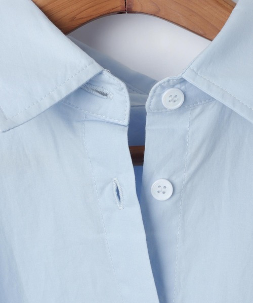 andme(アンドミー)の「コットン長袖オーバーサイズ背中タックカラーシャツ(シャツ/ブラウス・レディース・ホワイト/ピンク/サックスブルー/グリーン/オレンジ・M/L)」の7枚目の写真