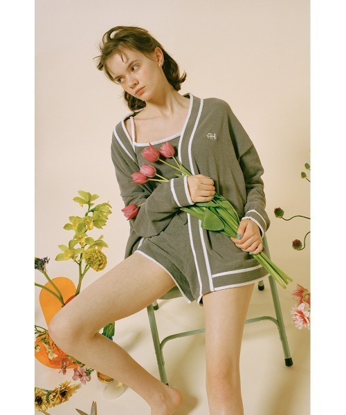 AZUL by moussy(アズールバイマウジー)の「A/H WHIP NIGHT KNIT BRA TOP(チューブトップ・レディース・グレー・SMALL)」の2枚目の写真