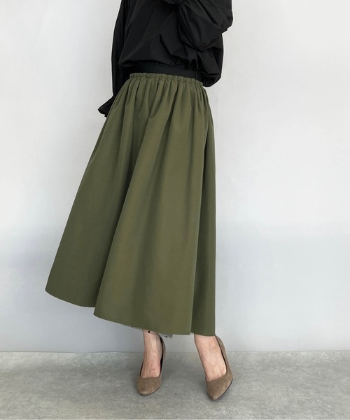 PICCIN(ピッチン)の「リバーシブルフロッキードットスカート(スカート・レディース・ブラック/カーキ・M)」の3枚目の写真