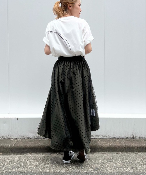 PICCIN(ピッチン)の「リバーシブルフロッキードットスカート(スカート・レディース・ブラック/カーキ・M)」の15枚目の写真