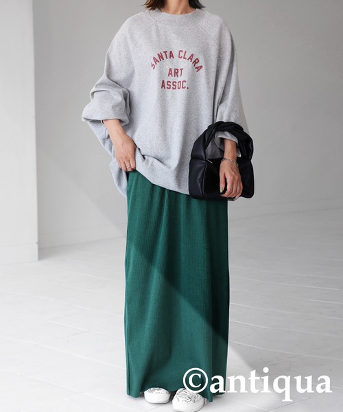 antiqua（アンティカ）の「セルフカットリブスカート（スカート・レディース・ブラック/アイボリー/グリーン/パープル/レッド・FREE）」の20枚目の写真