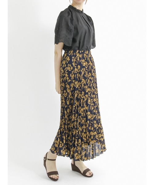 Te chichi（テチチ）の「ジョーゼット変形プリーツスカート（スカート・レディース・ネイビー/ブラウン/チャコール・ﾌﾘ-）」の7枚目の写真