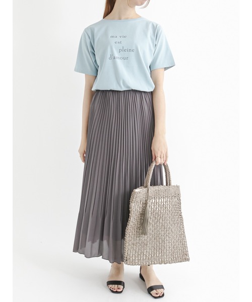 Te chichi（テチチ）の「ジョーゼット変形プリーツスカート（スカート・レディース・ネイビー/ブラウン/チャコール・ﾌﾘ-）」の6枚目の写真