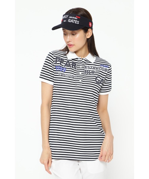 PEARLY GATES トライクール 半袖カノコポロシャツ トップス PEARLY GATES】トライクール 半袖カノコポロシャツ ＜ボーダー柄