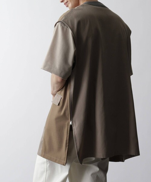 THE SHOP TK (ザ ショップ ティーケー )の「◆サイドジップロングベスト(ベスト・メンズ・ブラック/ベージュ・99)」の1枚目の写真