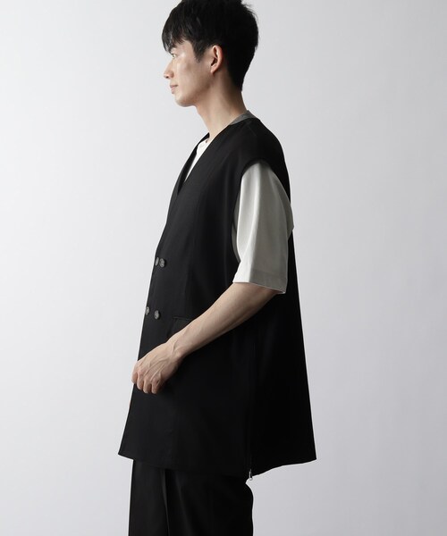 THE SHOP TK (ザ ショップ ティーケー )の「◆サイドジップロングベスト(ベスト・メンズ・ブラック/ベージュ・99)」の4枚目の写真