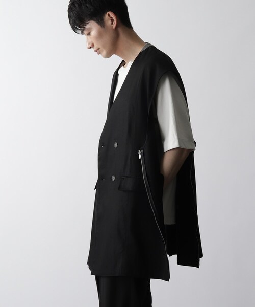 THE SHOP TK (ザ ショップ ティーケー )の「◆サイドジップロングベスト(ベスト・メンズ・ブラック/ベージュ・99)」の13枚目の写真