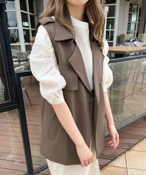 Ambre Ciel（アンブルシエル）の「ギャザーボリュームシアーブラウス／【WEB/EC限定商品】（シャツ/ブラウス・レディース・ブラック/アイボリー/モカ・FREE）」の12枚目の写真