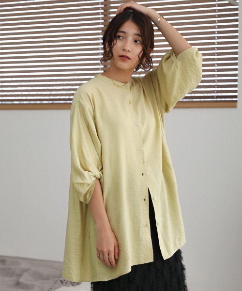 Bou Jeloud（ブージュルード）の「ツイストスリーブブラウス（シャツ/ブラウス・レディース・ブラック/オフホワイト/イエロー・38）」の14枚目の写真