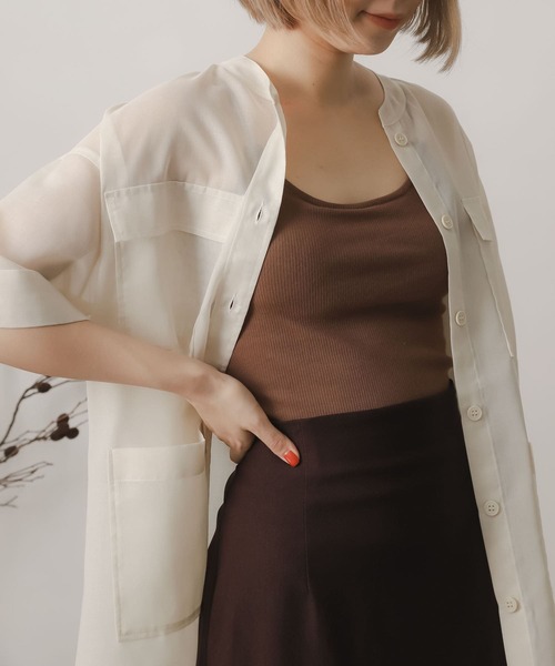 SENSE OF PLACE by URBAN RESEARCH（センスオブプレイスバイアーバンリサーチ）の「シアーミリタリージャケット（ミリタリージャケット・レディース・ブラウン/アイボリー・ONE）」の9枚目の写真