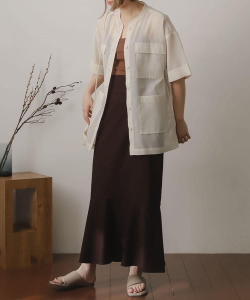 SENSE OF PLACE by URBAN RESEARCH（センスオブプレイスバイアーバンリサーチ）の「シアーミリタリージャケット（ミリタリージャケット・レディース・ブラウン/アイボリー・ONE）」の22枚目の写真