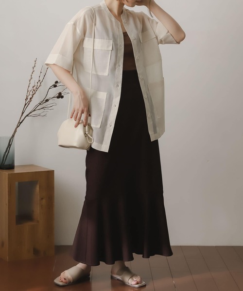 SENSE OF PLACE by URBAN RESEARCH（センスオブプレイスバイアーバンリサーチ）の「シアーミリタリージャケット（ミリタリージャケット・レディース・ブラウン/アイボリー・ONE）」の13枚目の写真