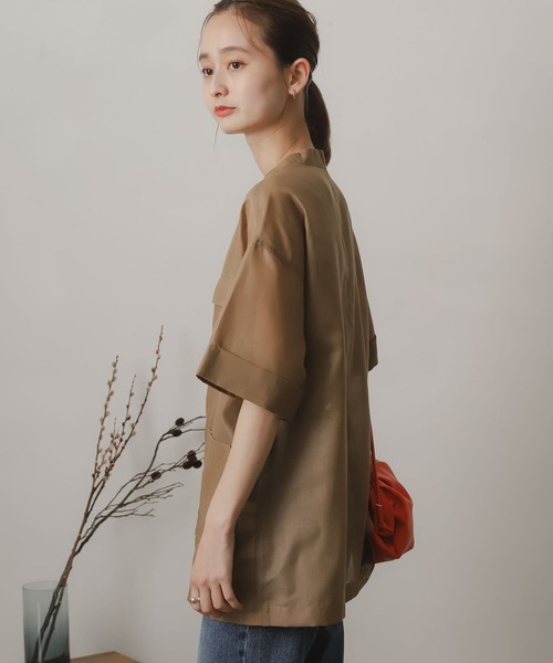 SENSE OF PLACE by URBAN RESEARCH（センスオブプレイスバイアーバンリサーチ）の「シアーミリタリージャケット（ミリタリージャケット・レディース・ブラウン/アイボリー・ONE）」の10枚目の写真