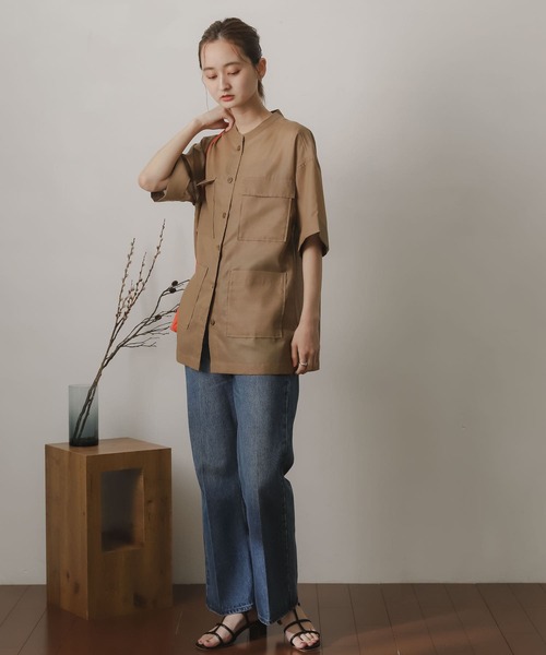 SENSE OF PLACE by URBAN RESEARCH（センスオブプレイスバイアーバンリサーチ）の「シアーミリタリージャケット（ミリタリージャケット・レディース・ブラウン/アイボリー・ONE）」の20枚目の写真