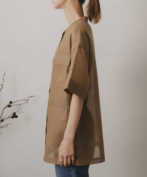 SENSE OF PLACE by URBAN RESEARCH（センスオブプレイスバイアーバンリサーチ）の「シアーミリタリージャケット（ミリタリージャケット・レディース・ブラウン/アイボリー・ONE）」の17枚目の写真