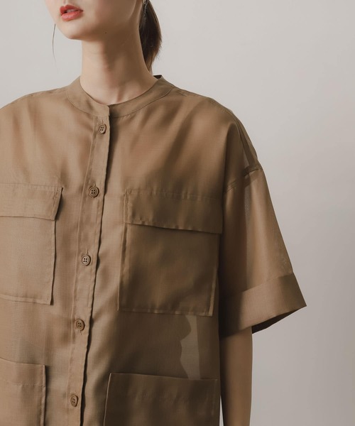 SENSE OF PLACE by URBAN RESEARCH（センスオブプレイスバイアーバンリサーチ）の「シアーミリタリージャケット（ミリタリージャケット・レディース・ブラウン/アイボリー・ONE）」の11枚目の写真