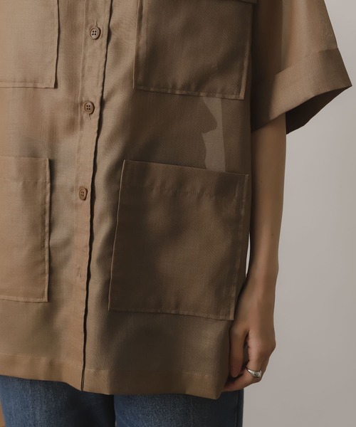 SENSE OF PLACE by URBAN RESEARCH（センスオブプレイスバイアーバンリサーチ）の「シアーミリタリージャケット（ミリタリージャケット・レディース・ブラウン/アイボリー・ONE）」の8枚目の写真