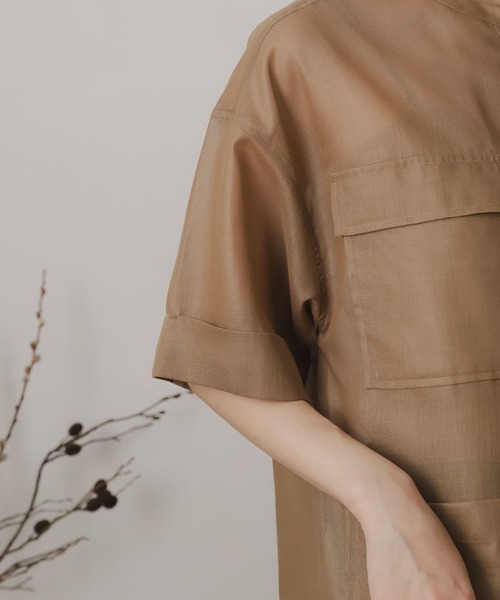 SENSE OF PLACE by URBAN RESEARCH（センスオブプレイスバイアーバンリサーチ）の「シアーミリタリージャケット（ミリタリージャケット・レディース・ブラウン/アイボリー・ONE）」の21枚目の写真