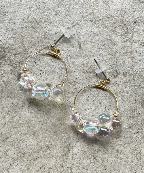Zoule(ゾーラ)の「Zoule ゾーラ:bubbleb hoop バブルフープ ピアス(ピアス(両耳用)・レディース・シルバー/ゴールド・FREE)」の1枚目の写真