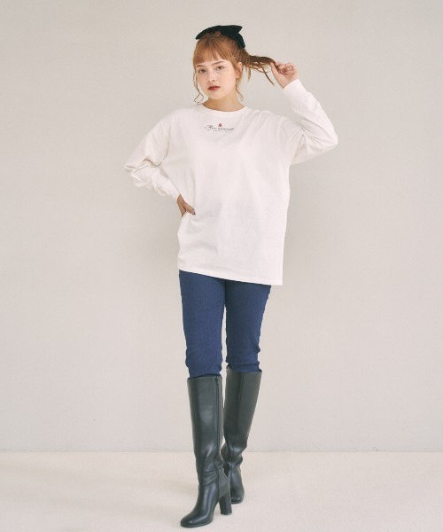 MIRO AMURETTE（ミロアミュレット）の「Eternel rose t-shirt/ロゴ入りオーバーサイズTシャツ（Tシャツ/カットソー・レディース・ホワイト/ピンク・FREE）」の13枚目の写真