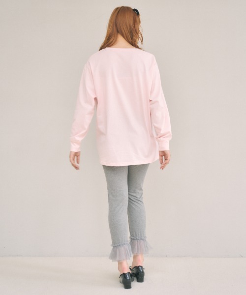 MIRO AMURETTE（ミロアミュレット）の「Eternel rose t-shirt/ロゴ入りオーバーサイズTシャツ（Tシャツ/カットソー・レディース・ホワイト/ピンク・FREE）」の9枚目の写真