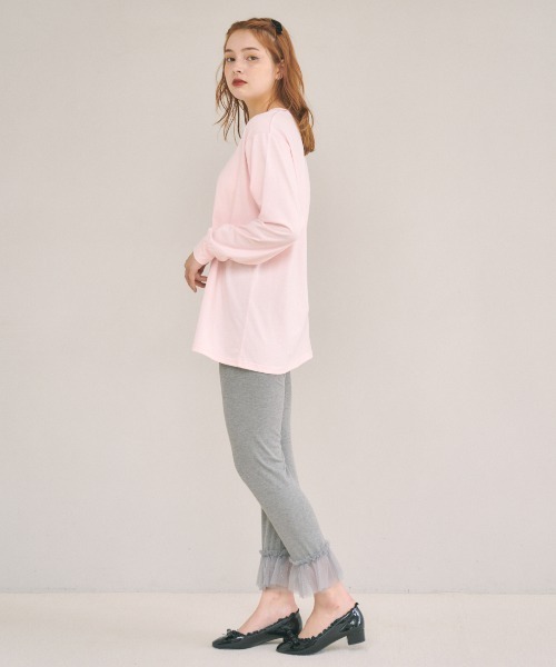 MIRO AMURETTE（ミロアミュレット）の「Eternel rose t-shirt/ロゴ入りオーバーサイズTシャツ（Tシャツ/カットソー・レディース・ホワイト/ピンク・FREE）」の14枚目の写真