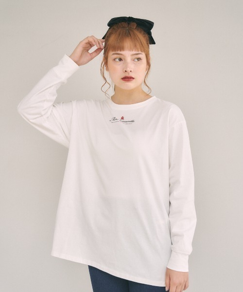 MIRO AMURETTE（ミロアミュレット）の「Eternel rose t-shirt/ロゴ入りオーバーサイズTシャツ（Tシャツ/カットソー・レディース・ホワイト/ピンク・FREE）」の22枚目の写真