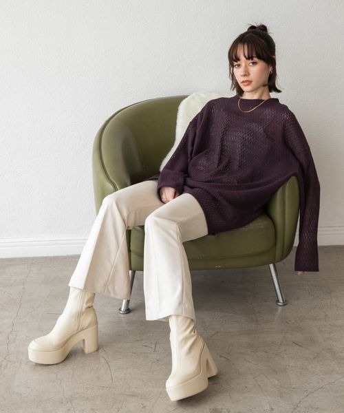 JEANASIS（ジーナシス）の「ヌバックライクフレアパンツ/162217